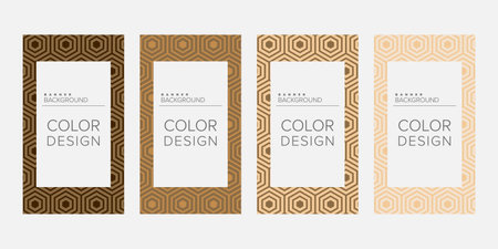 Background banner geometric line color design vector, vertical banner setのイラスト素材
