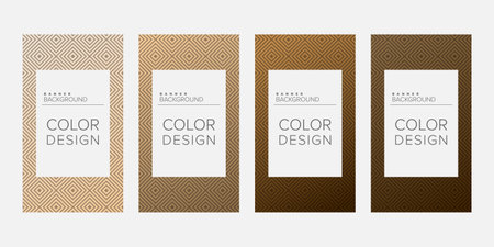 Background banner geometric line color design vector, vertical banner setのイラスト素材