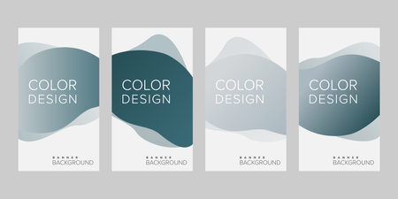 Abstract background banner gradient color design vector, vertical banner setのイラスト素材