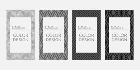 Background banner geometric line color design vector, vertical banner setのイラスト素材