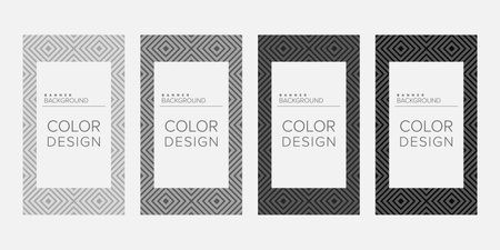 Background banner geometric line color design vector, vertical banner setのイラスト素材