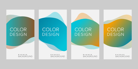 Abstract background banner gradient color design vector, vertical banner setのイラスト素材