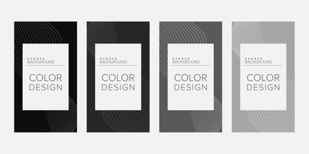 Abstract background banner wave line color design vector, vertical banner setのイラスト素材