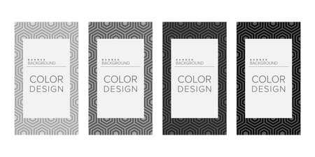 Background banner geometric line color design vector, vertical banner setのイラスト素材
