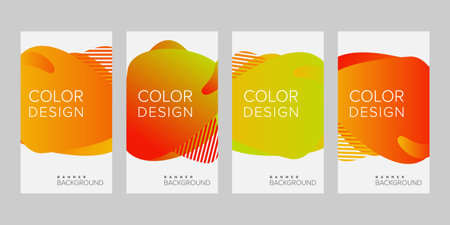 Abstract background banner gradient color design vector, vertical banner setのイラスト素材