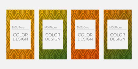 Background banner geometric line gradient color design vector, vertical banner setのイラスト素材