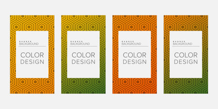 Background banner geometric line gradient color design vector, vertical banner setのイラスト素材