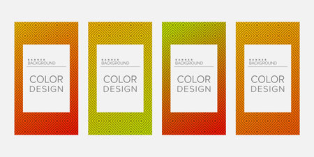 Background banner geometric line color design vector, vertical banner setのイラスト素材