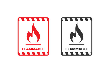 Flammable icon sign vector design, warning icon for explosive or flammable materialsのイラスト素材
