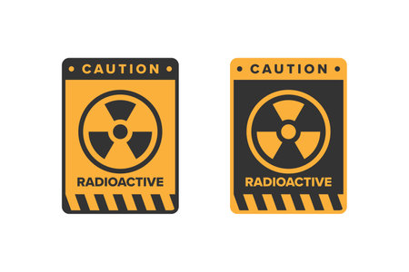 Nuclear radiation radioactive icon sign design vector, radiation hazard icon boardのイラスト素材
