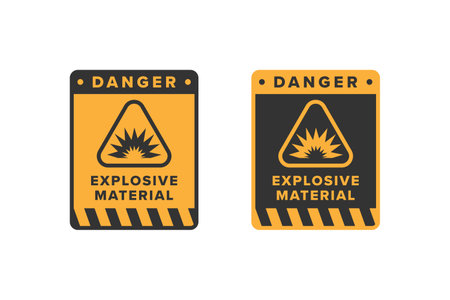 Explosive icon sign design vector, explosives hazard warning icon boardのイラスト素材