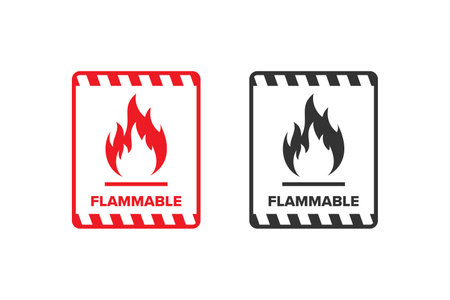 Flammable icon sign vector design, warning icon for explosive or flammable materialsのイラスト素材