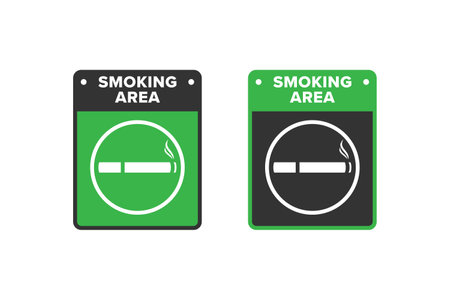Smoking icon sign vector design, smoking area icon board green colorのイラスト素材