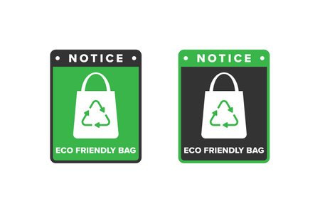 Eco friendly bag icon sign vector design, icon board appeals to use eco friendly bagsのイラスト素材