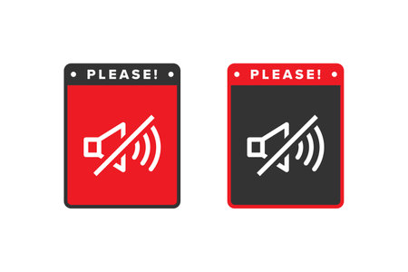 Sound icon sign vector design, icon boards are prohibited from noisyのイラスト素材