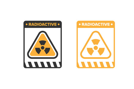 Nuclear radiation radioactive icon sign design vector, radiation hazard icon boardのイラスト素材