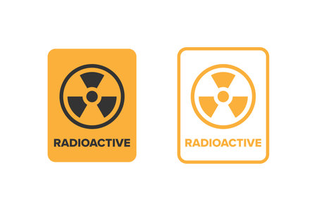 Nuclear radiation radioactive icon sign design vector, radiation hazard icon boardのイラスト素材
