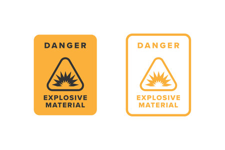 Explosive icon sign design vector, explosives hazard warning icon boardのイラスト素材