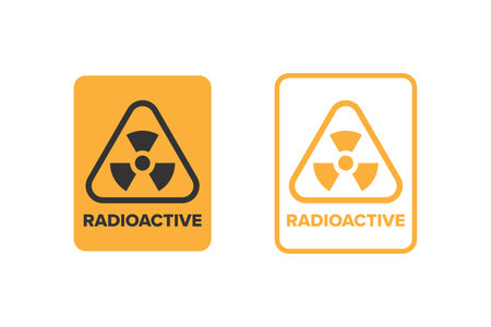 Nuclear radiation radioactive icon sign design vector, radiation hazard icon boardのイラスト素材