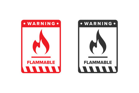 Flammable icon sign vector design, warning icon for explosive or flammable materialsのイラスト素材