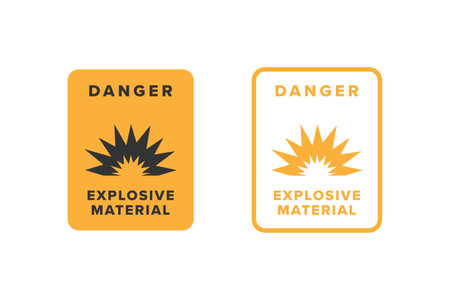 Explosive icon sign design vector, explosives hazard warning icon boardのイラスト素材