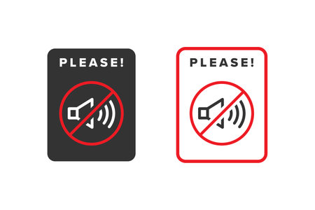Sound icon sign vector design, icon boards are prohibited from noisyのイラスト素材