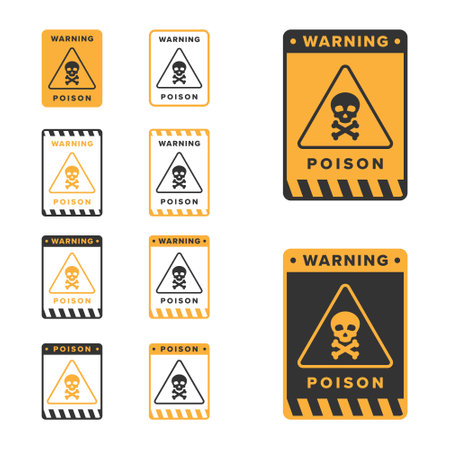 Poison icon vector design, highly toxic material hazard icon boardのイラスト素材