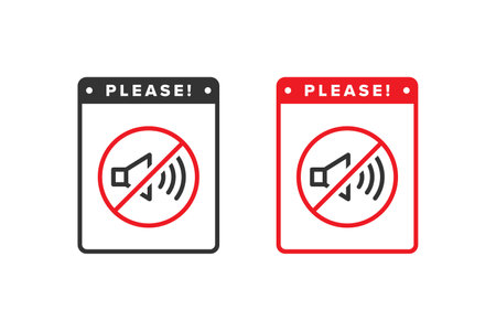Sound icon sign vector design, icon boards are prohibited from noisyのイラスト素材