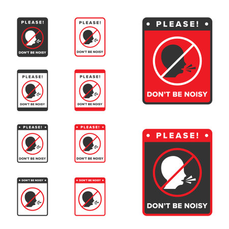 No noise icon sign vector design, icon boards are prohibited from noisyのイラスト素材
