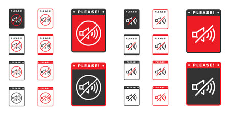Sound icon sign vector design, icon boards are prohibited from noisyのイラスト素材