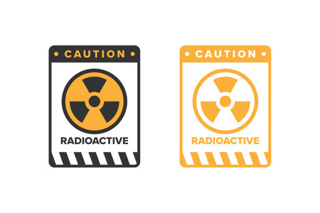 Nuclear radiation radioactive icon sign design vector, radiation hazard icon boardのイラスト素材