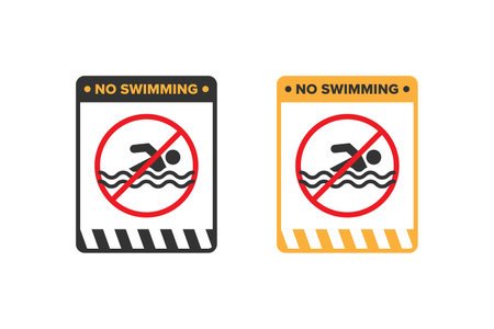 No swimming icon sign vector design, dangerous area icon board for swimming activityのイラスト素材