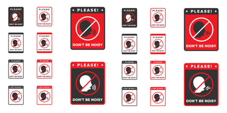 No noise icon sign vector design, icon boards are prohibited from noisyのイラスト素材