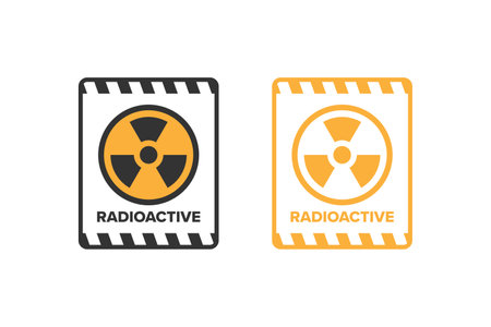 Nuclear radiation radioactive icon sign design vector, radiation hazard icon boardのイラスト素材