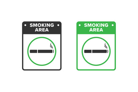 Smoking icon sign vector design, smoking area icon board green colorのイラスト素材