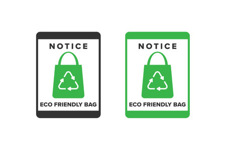 Eco friendly bag icon sign vector design, icon board appeals to use eco friendly bagsのイラスト素材