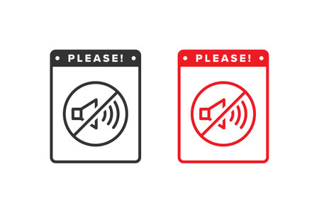 Sound icon sign vector design, icon boards are prohibited from noisyのイラスト素材