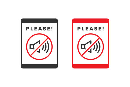 Sound icon sign vector design, icon boards are prohibited from noisyのイラスト素材