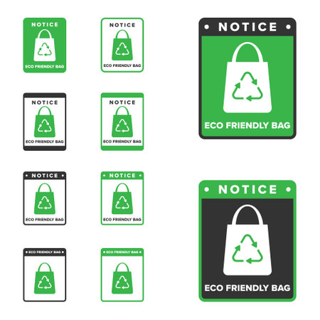 Eco friendly bag icon sign vector design, icon board appeals to use eco friendly bagsのイラスト素材
