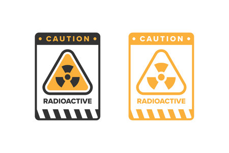 Nuclear radiation radioactive icon sign design vector, radiation hazard icon boardのイラスト素材