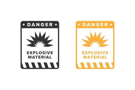 Explosive icon sign design vector, explosives hazard warning icon boardのイラスト素材