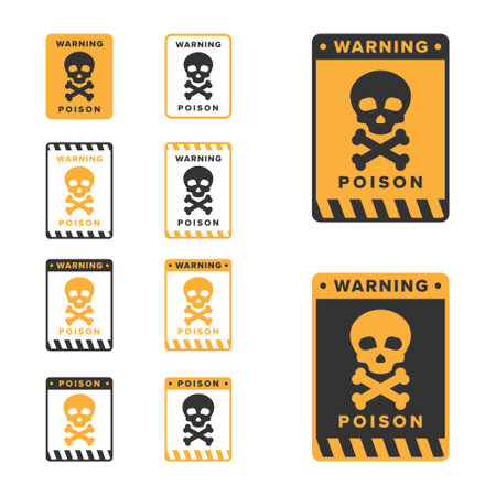 Poison icon vector design, highly toxic material hazard icon boardのイラスト素材