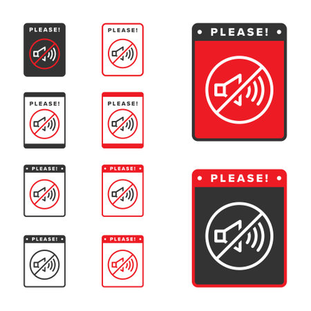 Sound icon sign vector design, icon boards are prohibited from noisyのイラスト素材
