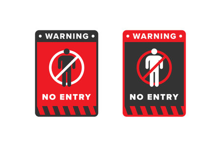 No entry icon sign vector design red colorのイラスト素材
