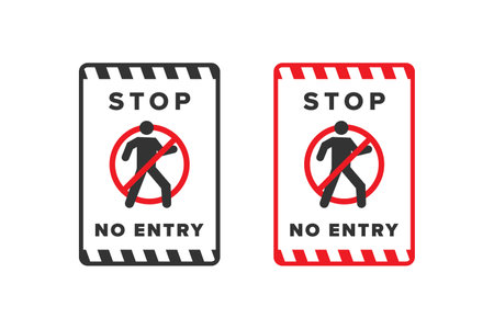 No entry icon sign vector design red colorのイラスト素材