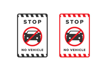 No vehicle icon sign vector design red colorのイラスト素材