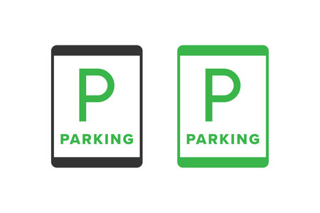 Parking icon sign vector design green colorのイラスト素材