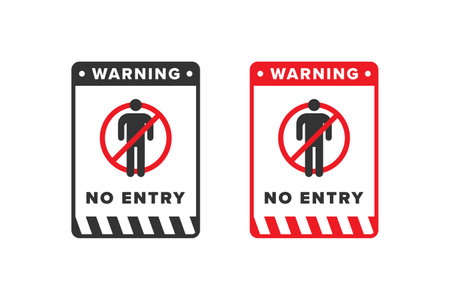 No entry icon sign vector design red colorのイラスト素材