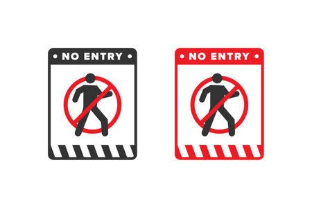 No entry icon sign vector design red colorのイラスト素材