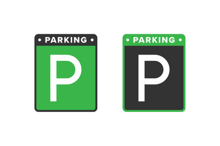 Parking icon sign vector design green colorのイラスト素材